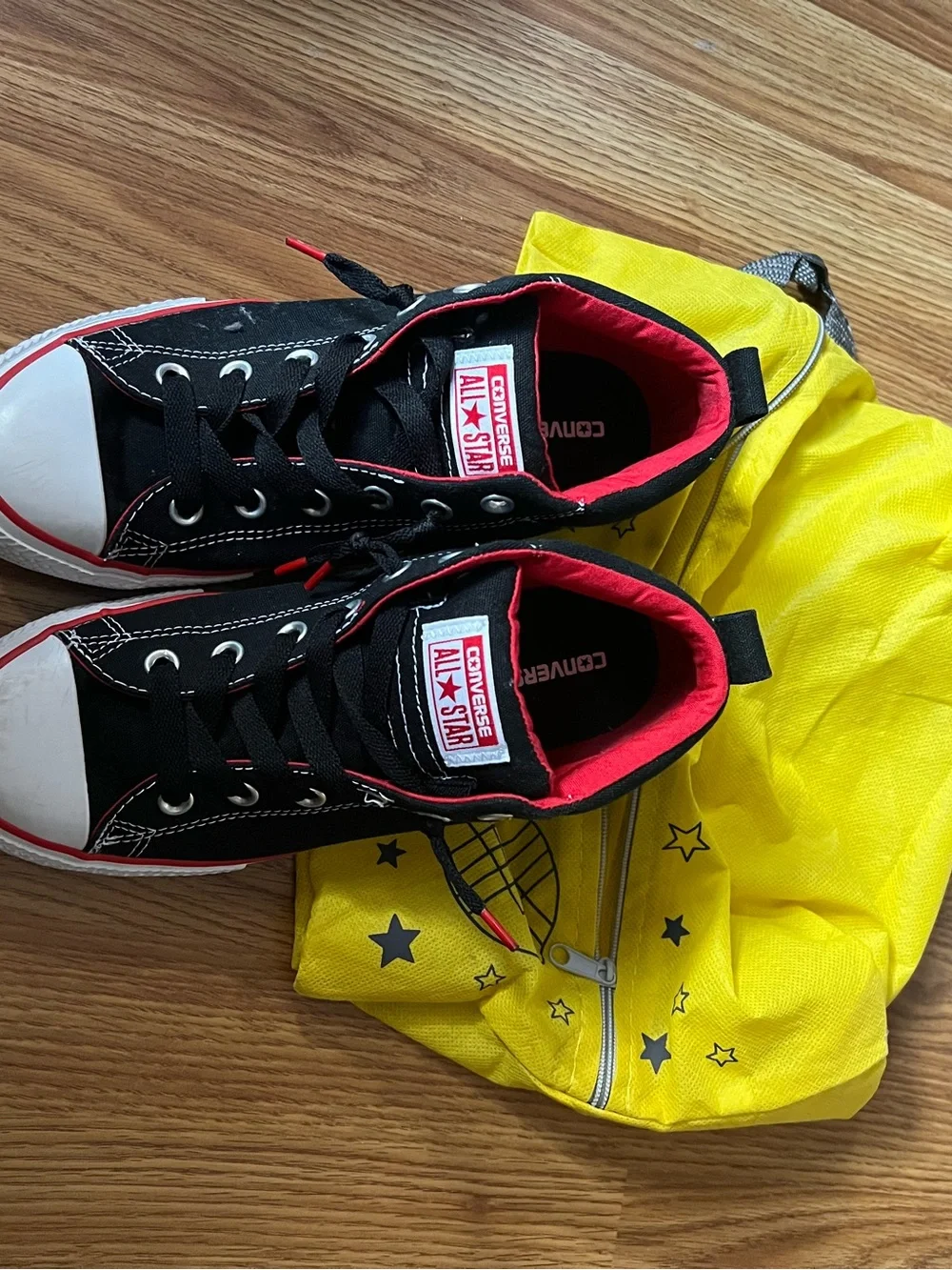Converse Kids Black and Red High-Top Sneakers